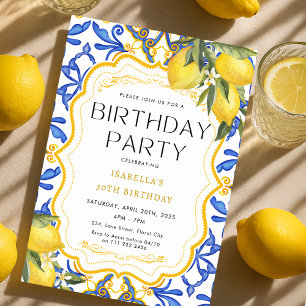 Summer Lemon Mediterraan Verjaardagsfeest Kaart