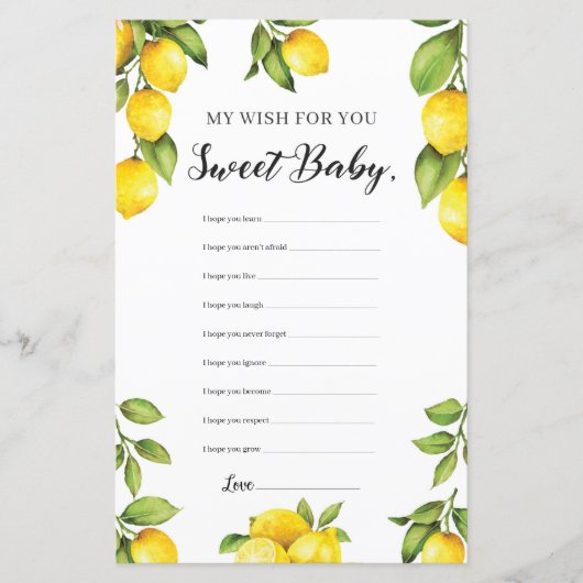 Summer Lemon mijn wensen voor het Baby spel (Voorkant)