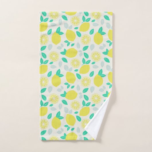 Summer Lemon Pattern in Cream Bad Handdoek (Handdoek)