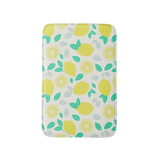 Summer Lemon Pattern in Cream Badmat (Voorkant Verticaal)