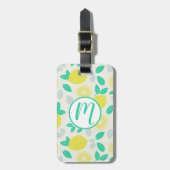 Summer Lemon Pattern in Cream Bagagelabel (Voorkant verticaal)