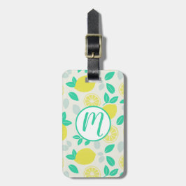 Summer Lemon Pattern in Cream Bagagelabel