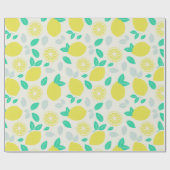 Summer Lemon Pattern in Cream Cadeaupapier (Vlak)