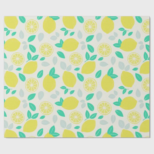 Summer Lemon Pattern in Cream Cadeaupapier (Vlak)