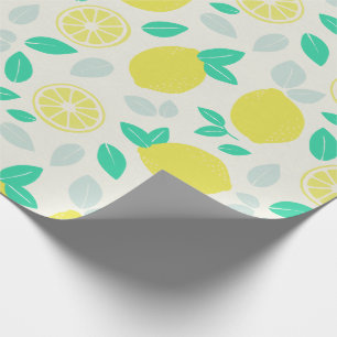 Summer Lemon Pattern in Cream Cadeaupapier