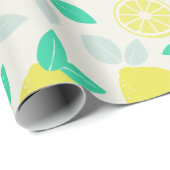 Summer Lemon Pattern in Cream Cadeaupapier (Rol Hoek)