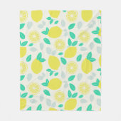 Summer Lemon Pattern in Cream Fleece Deken (Voorkant)