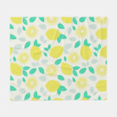 Summer Lemon Pattern in Cream Fleece Deken (Voorkant (Horizontaal))