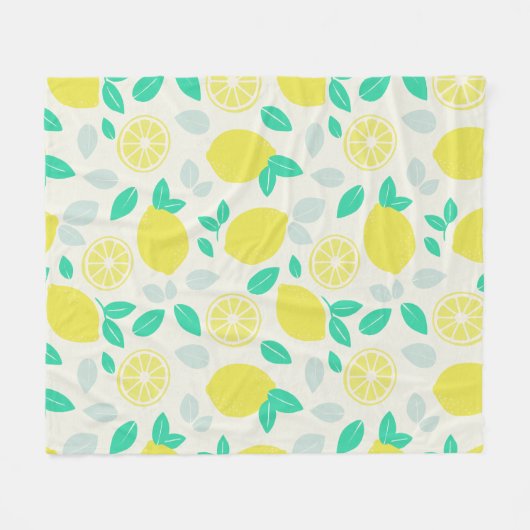 Summer Lemon Pattern in Cream Fleece Deken (Voorkant (Horizontaal))