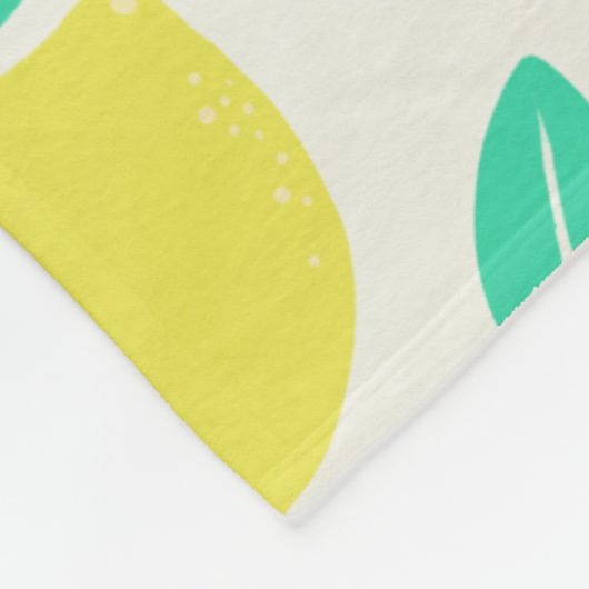 Summer Lemon Pattern in Cream Fleece Deken (Hoek)