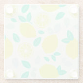 Summer Lemon Pattern in Cream Glazen Onderzetter (Achterkant)