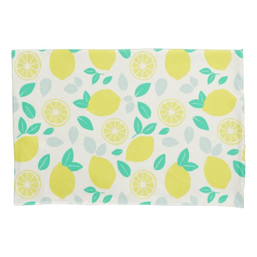 Summer Lemon Pattern in Cream Kussensloop (Voorkant)