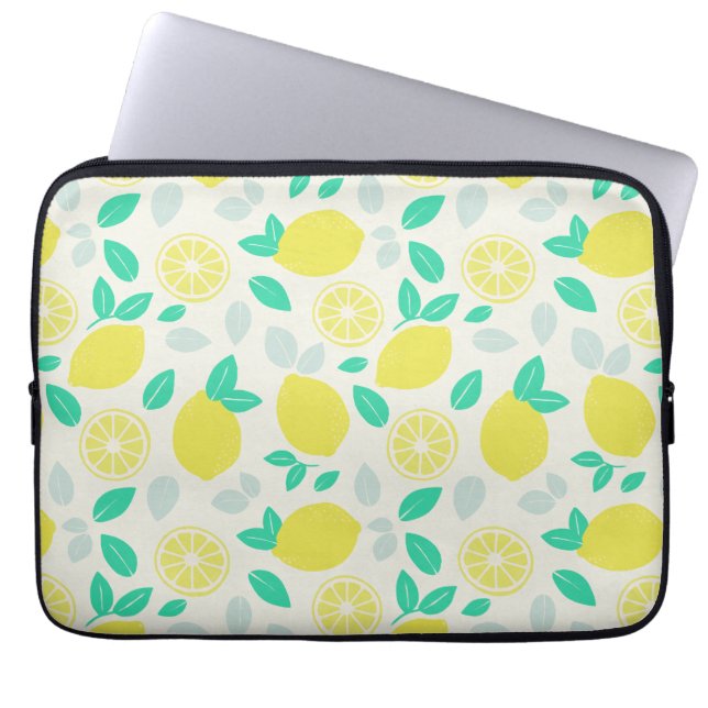 Summer Lemon Pattern in Cream Laptop Sleeve (Voorkant)