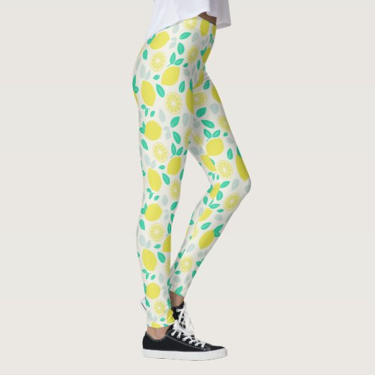 Summer Lemon Pattern in Cream Leggings (Rechts)