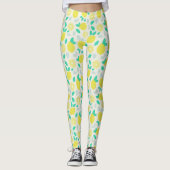 Summer Lemon Pattern in Cream Leggings (Voorkant)