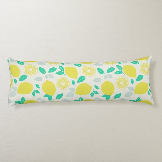 Summer Lemon Pattern in Cream Lichaamskussen (Achterkant)