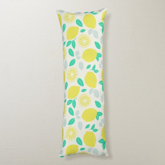 Summer Lemon Pattern in Cream Lichaamskussen (Achterkant (Verticaal))