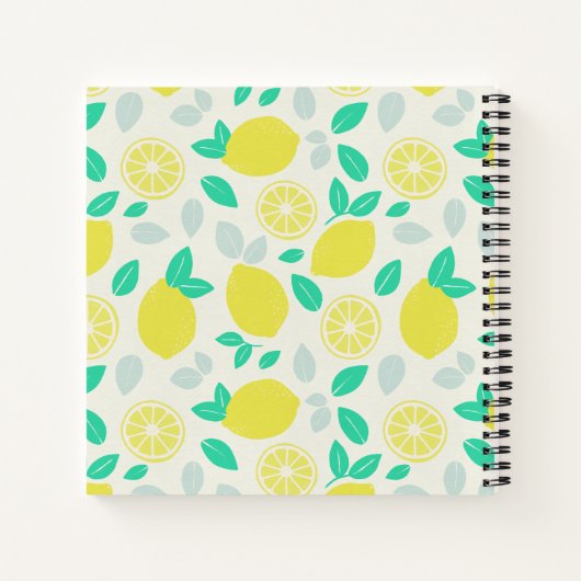 Summer Lemon Pattern in Cream Notitieboek (Achterkant)