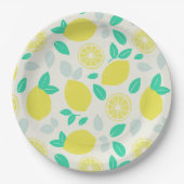 Summer Lemon Pattern in Cream Papieren Bordje (Voorkant)