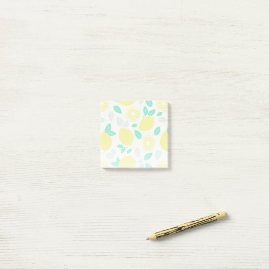 Summer Lemon Pattern in Cream Post-it® Notes (Op bureau)