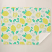 Summer Lemon Pattern in Cream Sherpa Deken (Voorkant (horizontaal))