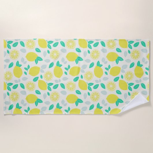 Summer Lemon Pattern in Cream Strandlaken (Voorkant)