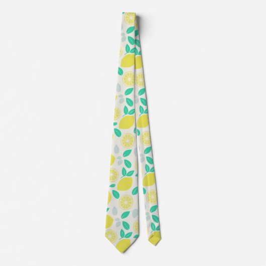 Summer Lemon Pattern in Cream Stropdas (Voorkant)