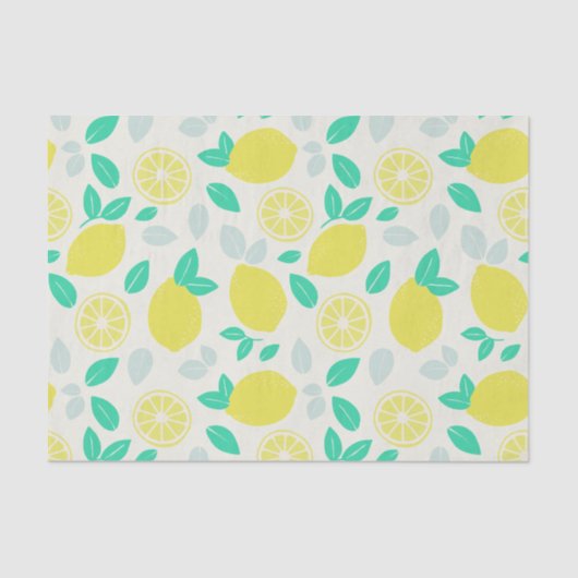 Summer Lemon Pattern in Cream Tissuepapier (Voorkant)