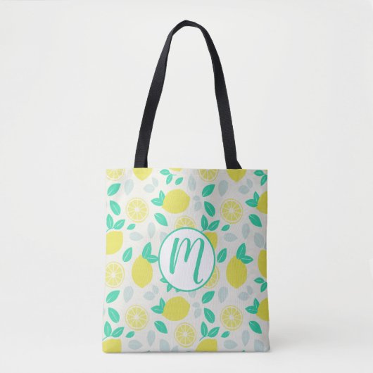 Summer Lemon Pattern in Cream Tote Bag (Voorkant)