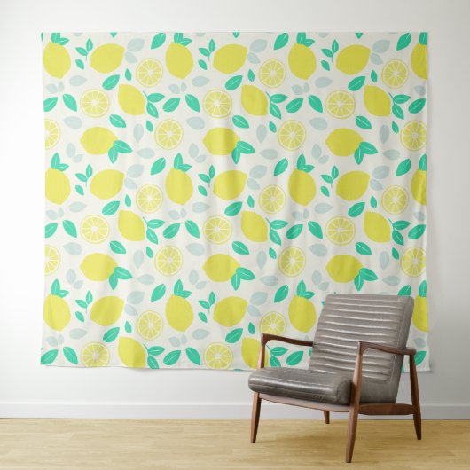 Summer Lemon Pattern in Cream Wandkleed (In Situ (horizontaal))