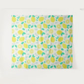 Summer Lemon Pattern in Cream Wandkleed (Voorkant (horizontaal))