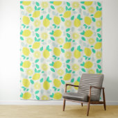 Summer Lemon Pattern in Cream Wandkleed (In situ)