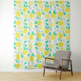 Summer Lemon Pattern in Cream Wandkleed
