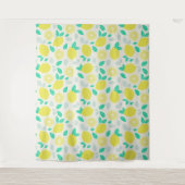 Summer Lemon Pattern in Cream Wandkleed (Voorkant)
