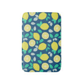 Summer Lemon Pattern in Navy Blue Badmat (Voorkant Verticaal)