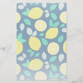 Summer Lemon Pattern in Navy Blue Briefpapier (Voorkant)