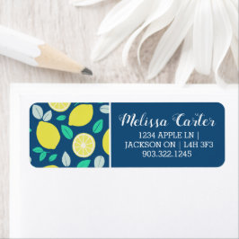 Summer Lemon Pattern in Navy Blue Etiket