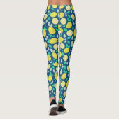 Summer Lemon Pattern in Navy Blue Leggings (Achterkant)