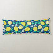 Summer Lemon Pattern in Navy Blue Lichaamskussen (Achterkant)