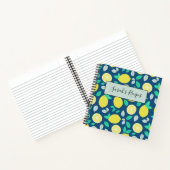 Summer Lemon Pattern in Navy Blue Notitieboek (Binnen)