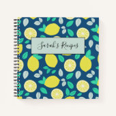 Summer Lemon Pattern in Navy Blue Notitieboek (Voorkant)