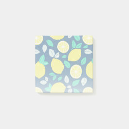 Summer Lemon Pattern in Navy Blue Post-it® Notes