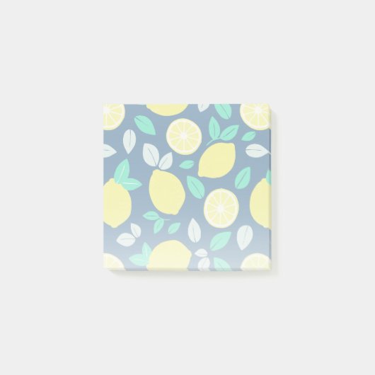 Summer Lemon Pattern in Navy Blue Post-it® Notes (Voorkant)