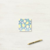 Summer Lemon Pattern in Navy Blue Post-it® Notes (Op bureau)