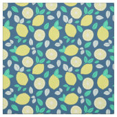 Summer Lemon Pattern in Navy Blue Stof (Swatch)