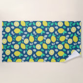 Summer Lemon Pattern in Navy Blue Strandlaken (Voorkant)