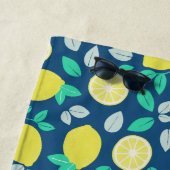 Summer Lemon Pattern in Navy Blue Strandlaken (In situ)