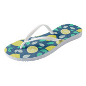 Summer Lemon Pattern in Navy Blue Teenslippers (Schuin)