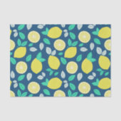 Summer Lemon Pattern in Navy Blue Tissuepapier (Voorkant)