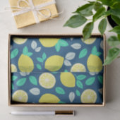 Summer Lemon Pattern in Navy Blue Tissuepapier (Geschenk)